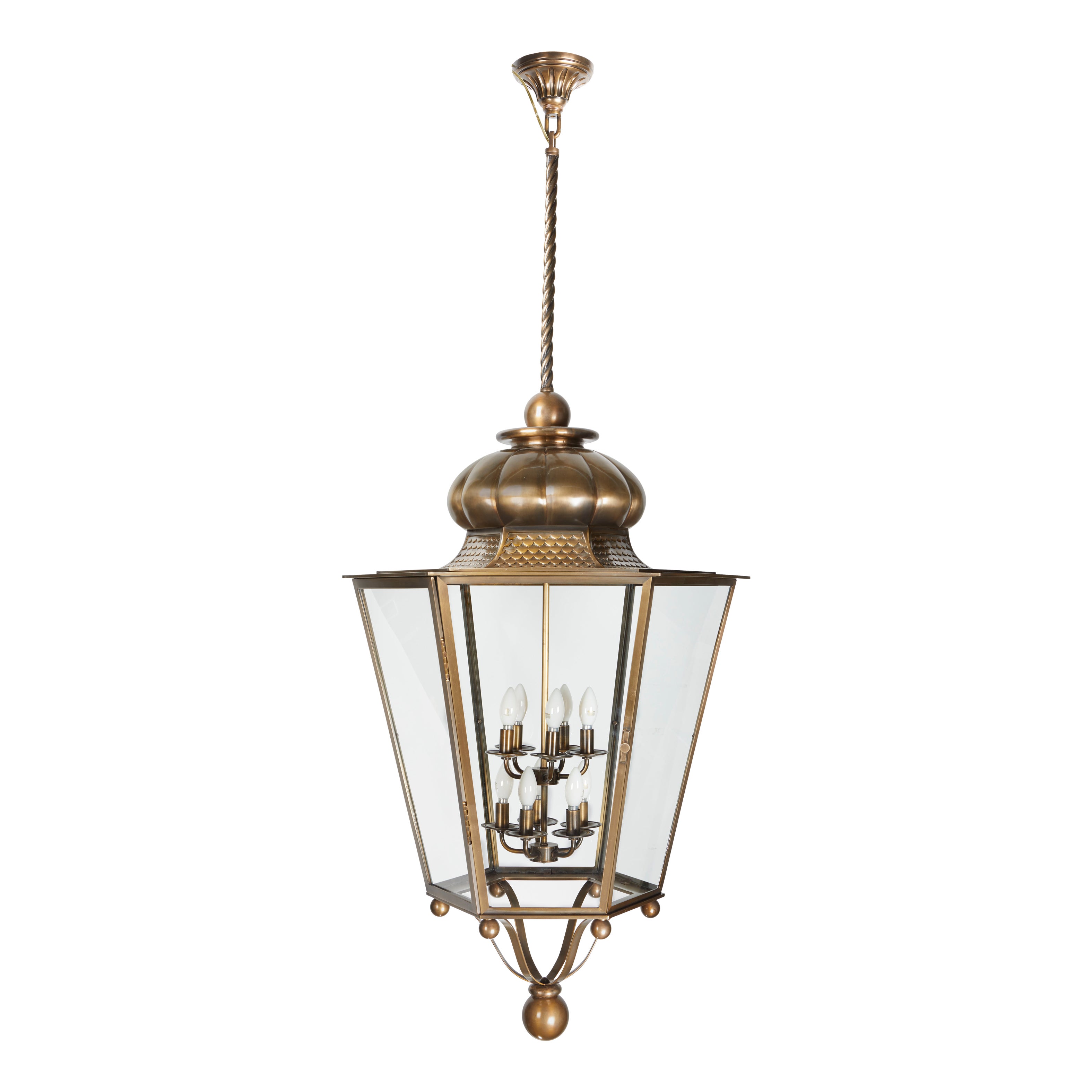 David Duncan Studio Cushing Lantern with Scalloped Roof For Sale