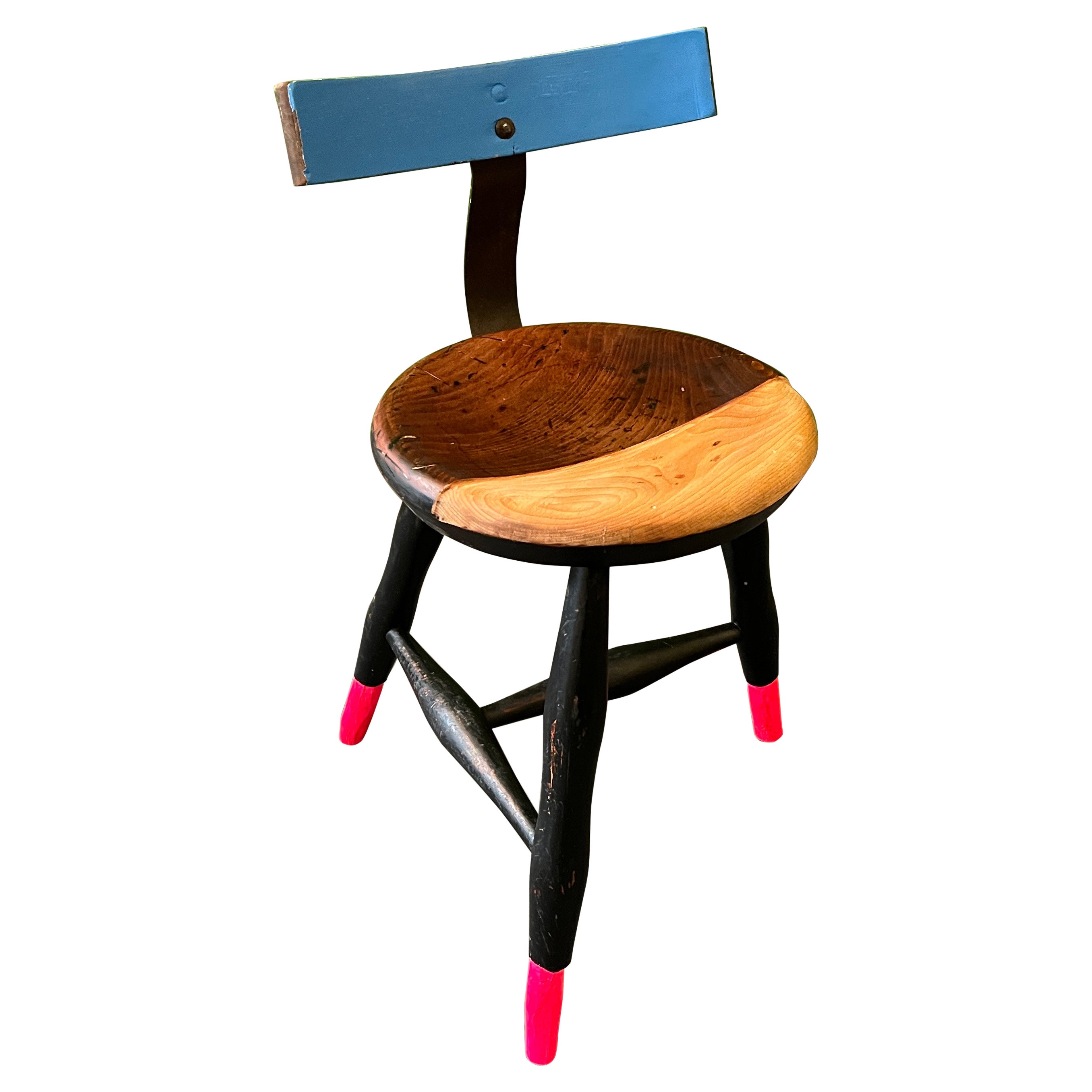 German Cherry Workstool "kiss the future" by Markus Friedrich Staab For Sale