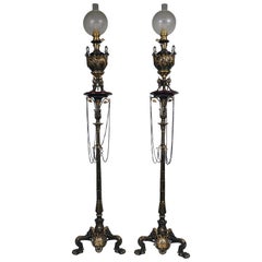 Pair of Neo-Greek Floor Lamps Att. to Lacarrière, Delatour & Cie, France, C 1860