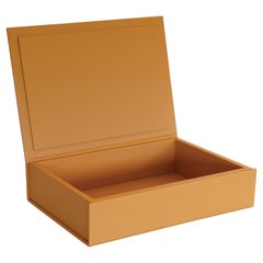 Scandinavian Leather Boxes for Storage, Saffron, Large