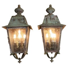 Pair of Solid Brass Wall Lantern