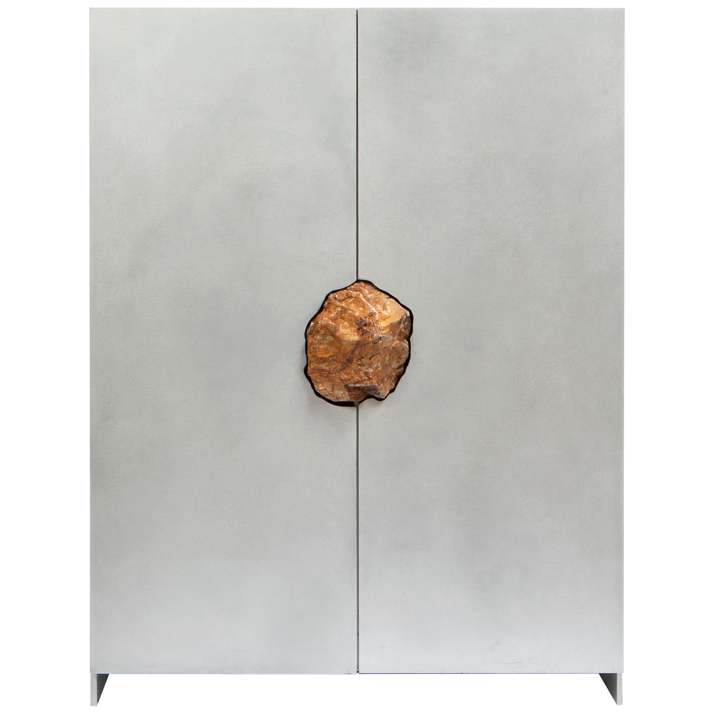 Small Cabinet with Petrified Oak by Pierre De Valck