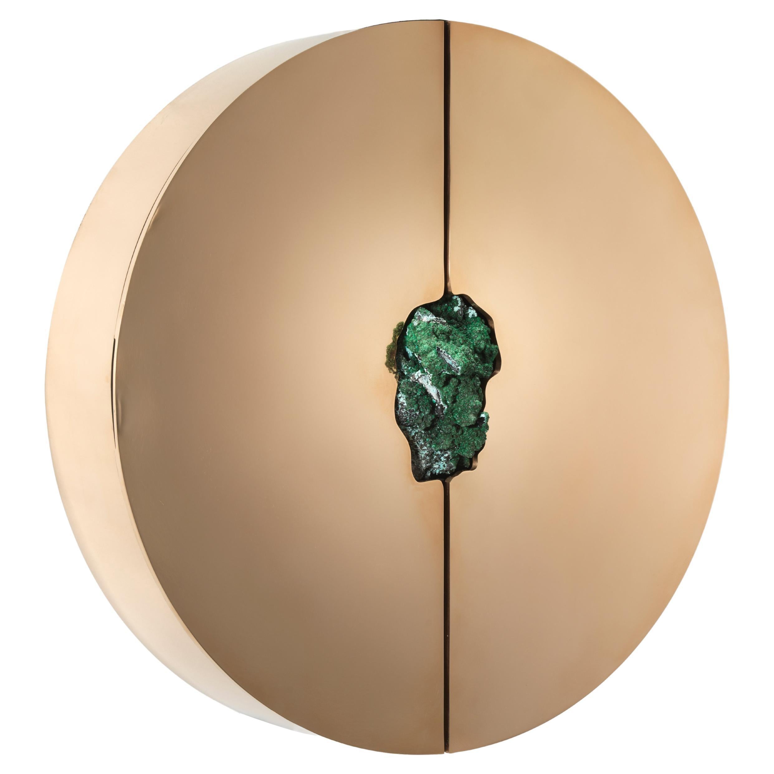 Wall Cabinet with Malachite by Pierre De Valck