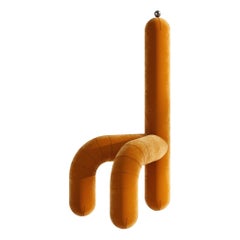 Playful H Shape Orange Velver High Backrest Chair by Pietro Franceschini