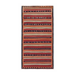 Vintage Shahsavan Persian Kilim in Stripes and Geometric Patterns by Rug & Kilim