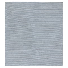 Shahsavan Persischer Jajim-Kelim in Blau & Weiß gestreiften Streifen von Teppich & Kilim