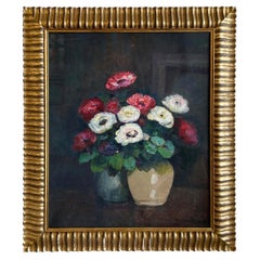 20th Century French Oil Painting of Vases with Anemones by Victor Charreton