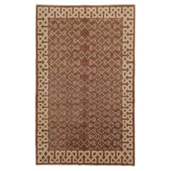 Hierke-Teppich in Braun mit geometrischem Muster von Teppich & Kilim