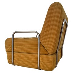 1970s Convertible Chrome Armchair / Bed, Czechoslovakia