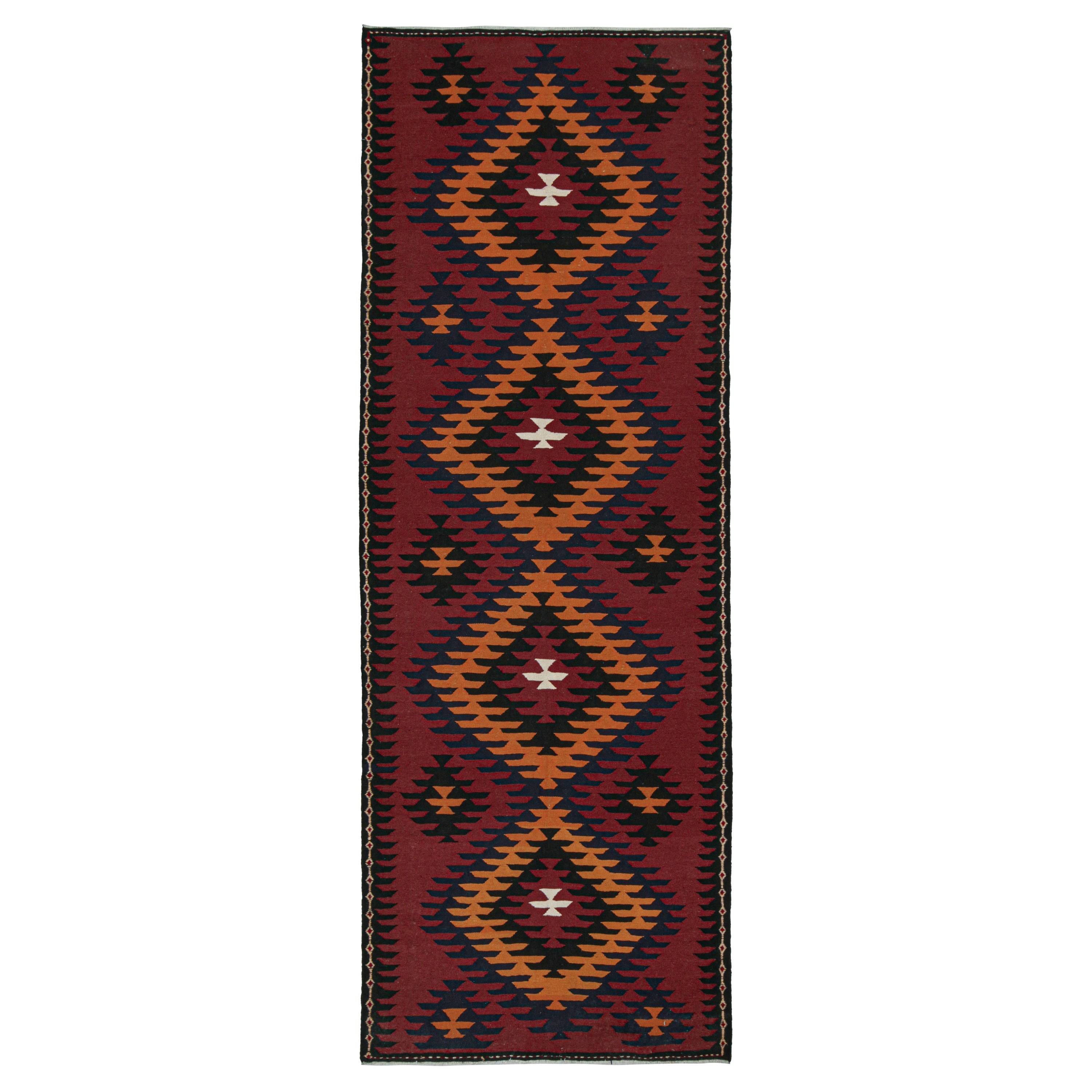 Vintage Northwest Persian Kilim in Red with Geometric Patterns For Sale