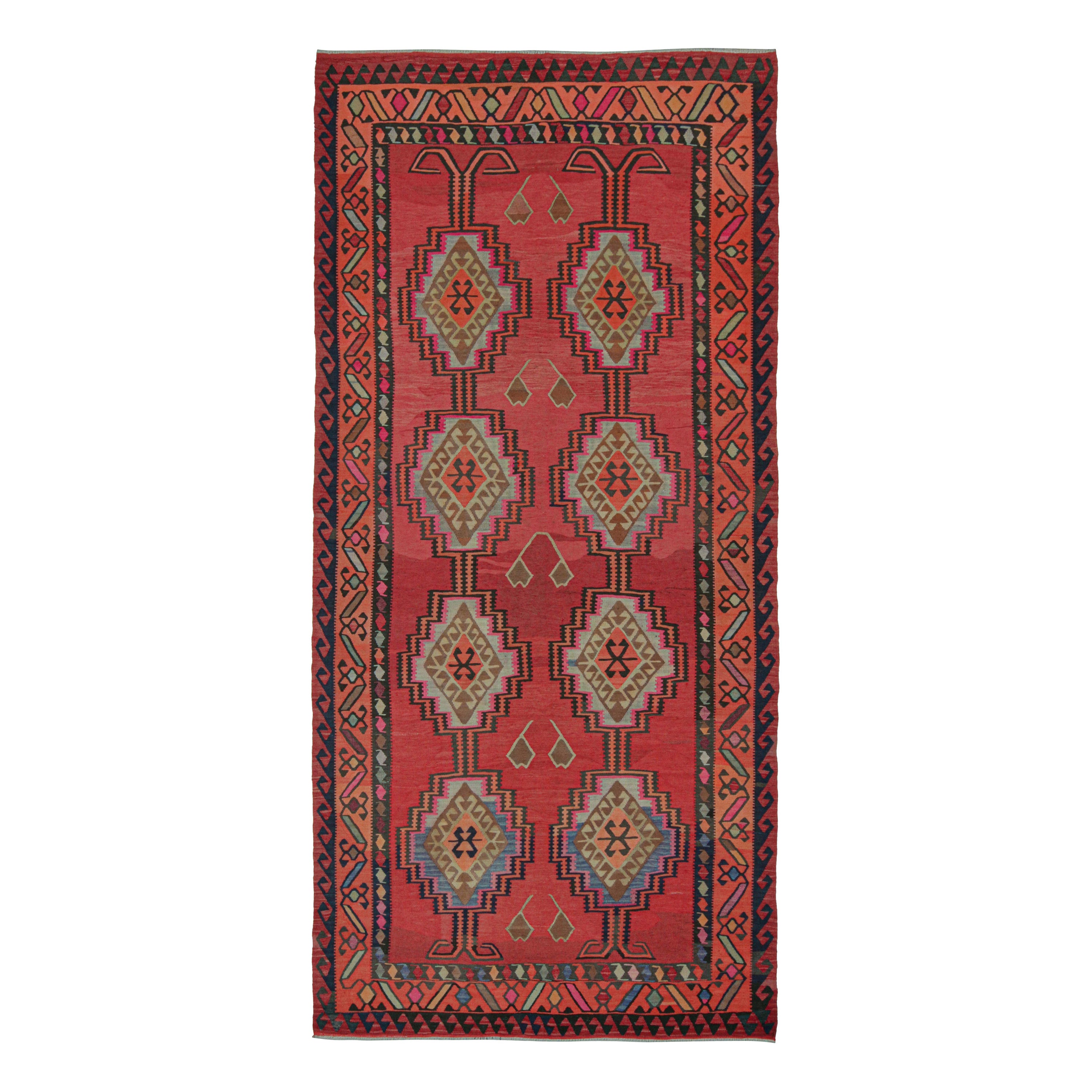 Vintage Northwest Persian Kilim in Red with Geometric Patterns by Rug & Kilim For Sale