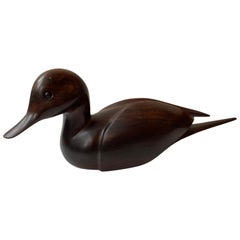 Vintage Thomas Suby Carved Duck Sculpture