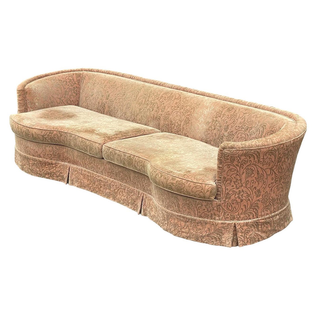 1960er Art Deco Wormley Stil 9ft gerundetes Sofa im Angebot