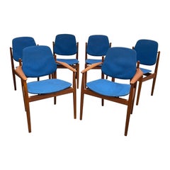 Chaises de salle à manger danoises en teck du milieu du siècle dernier par Arne Vodder pour France & Daverkosen