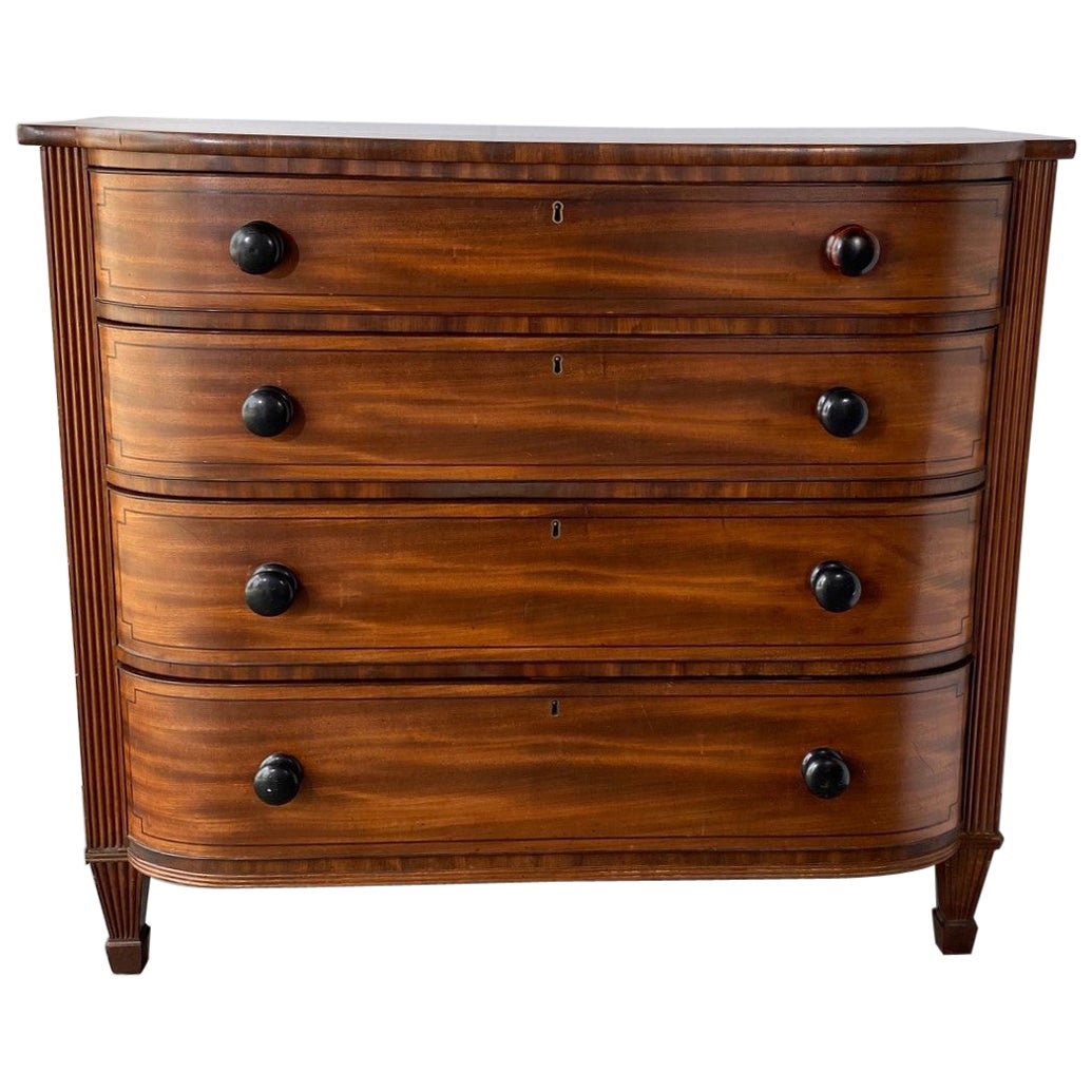19th Century Bow Front English Chest of Drawers