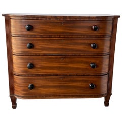 Antique 19th Century Bow Front English Chest of Drawers