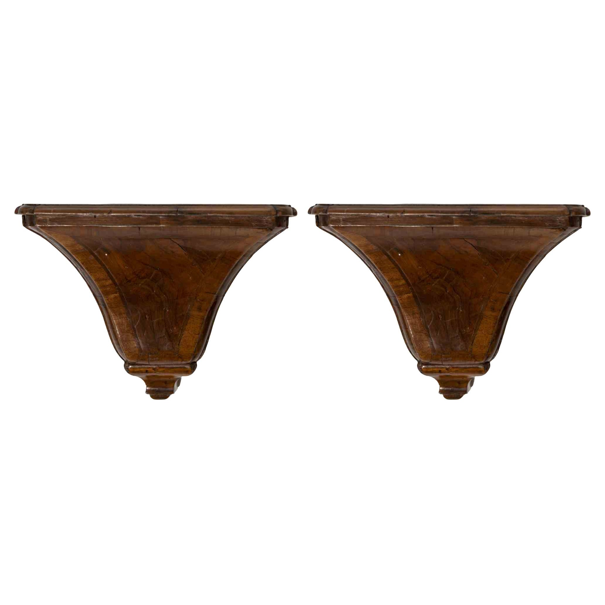 Pair of Wall Consolles in Wood, 1840