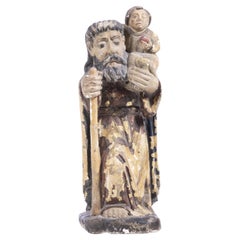 Antique Saint Christian with Child Jesus 15th Century