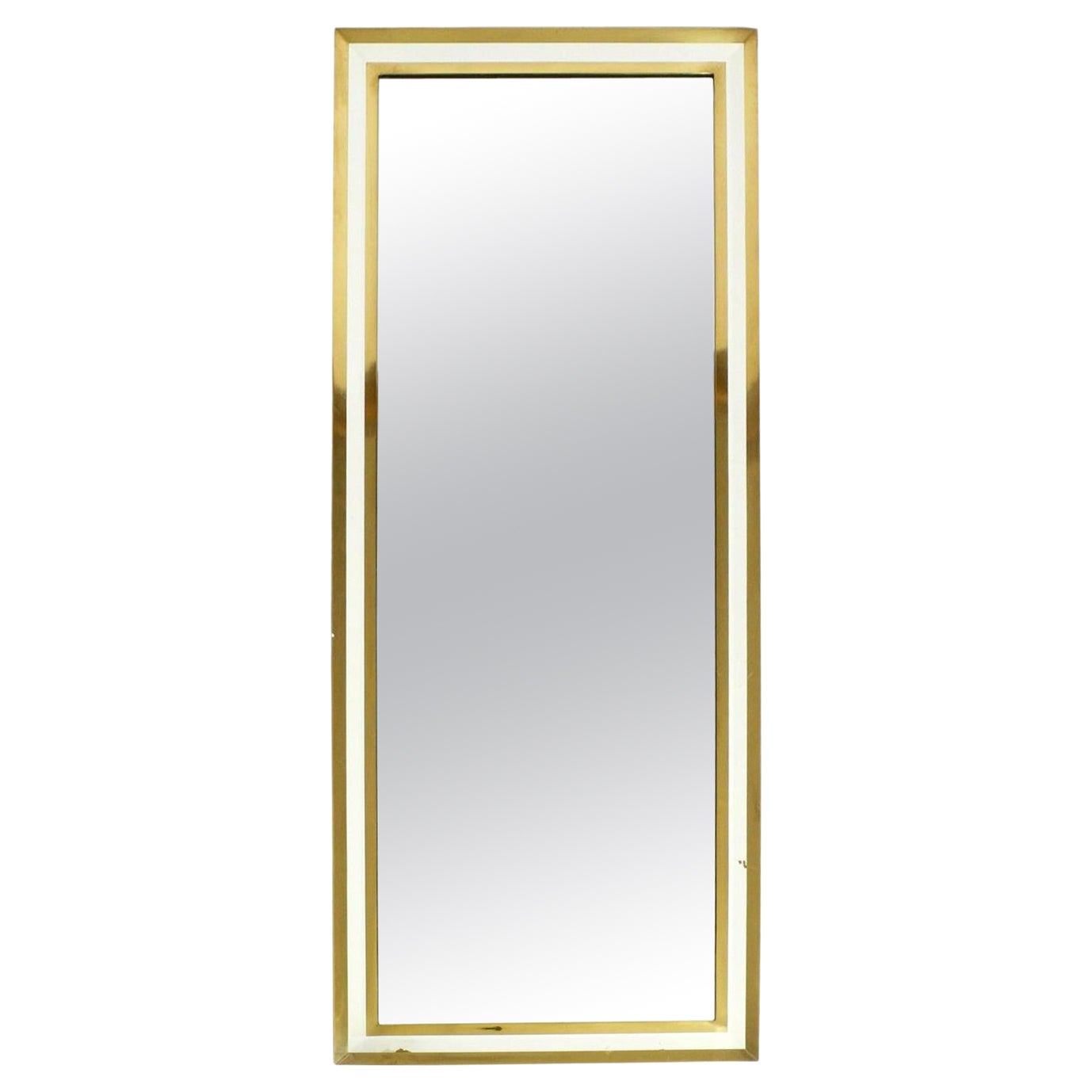 Elegant Heavy 1960s Midcentury XXL Brass Wall Mirror by Münchener Zierspiegel For Sale