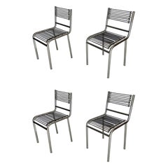 Retro Set of Four René Herbst "Sandows" Bauhaus Chairs, 1920s