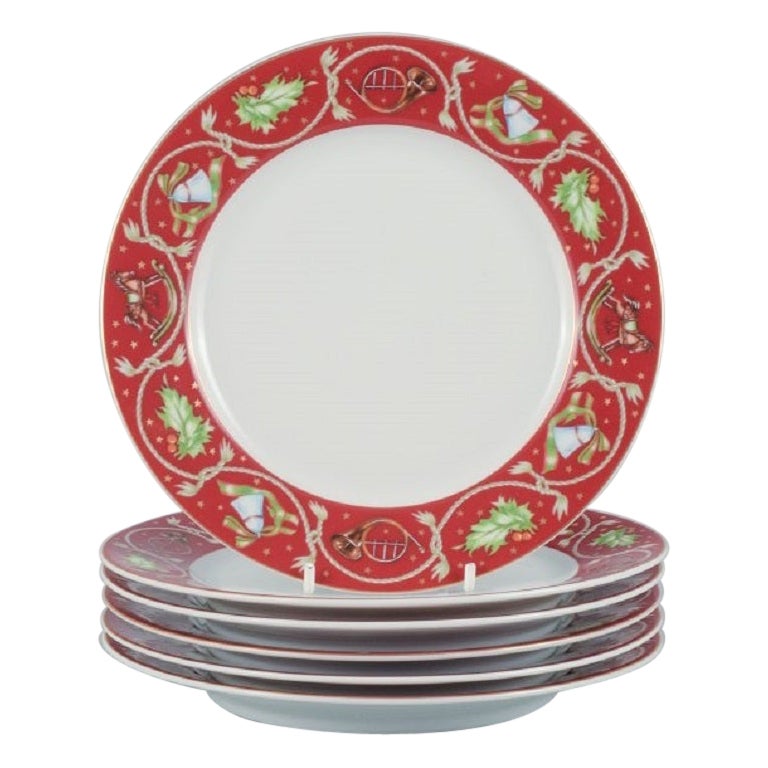 Rosenthal, a Set of Six Christmas Plates in Porcelain with Christmas Motifs