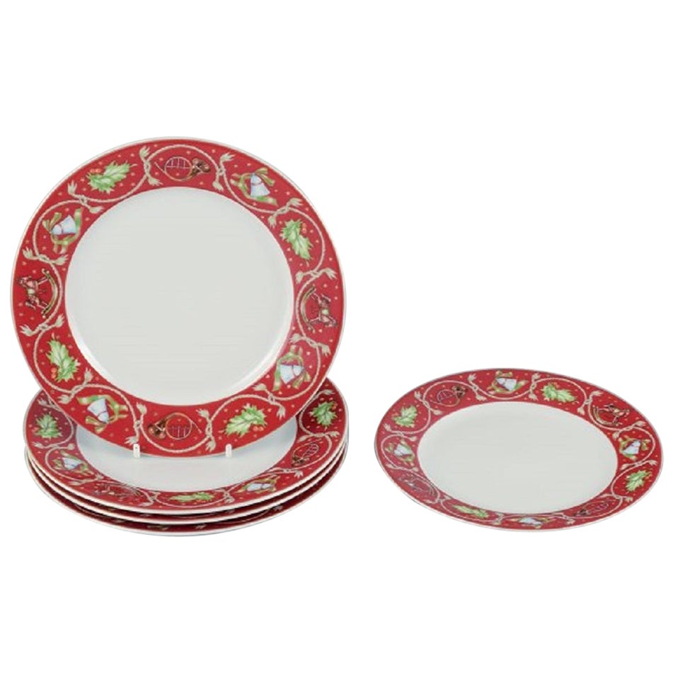 Rosenthal, a Set of Five Christmas Plates in Porcelain with Christmas Motifs