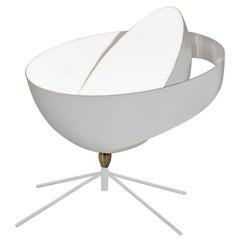 Serge Mouille Mid-Century Modern White Saturn Table Lamp
