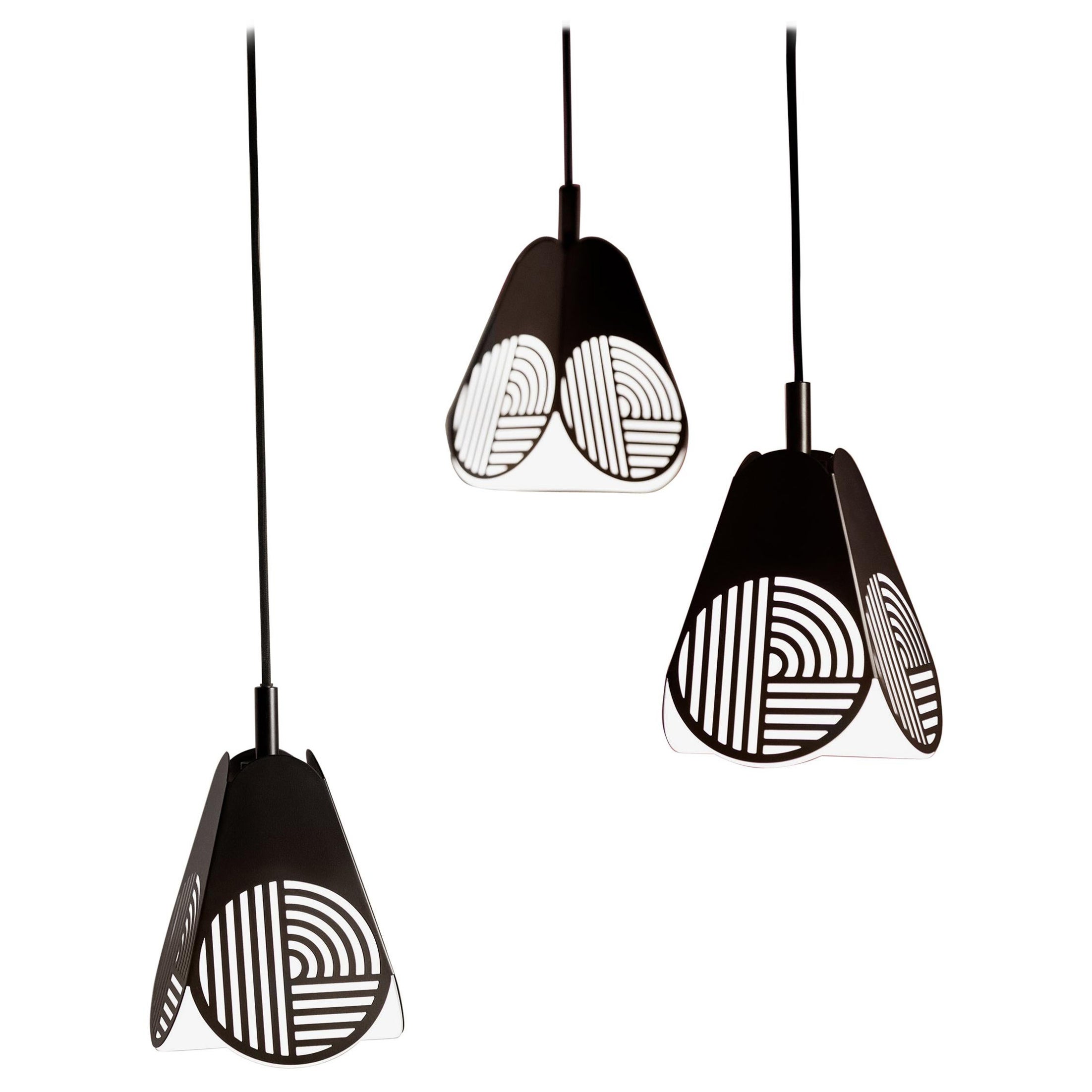 Ensemble de lampes à suspension noires par Bower Studio en vente