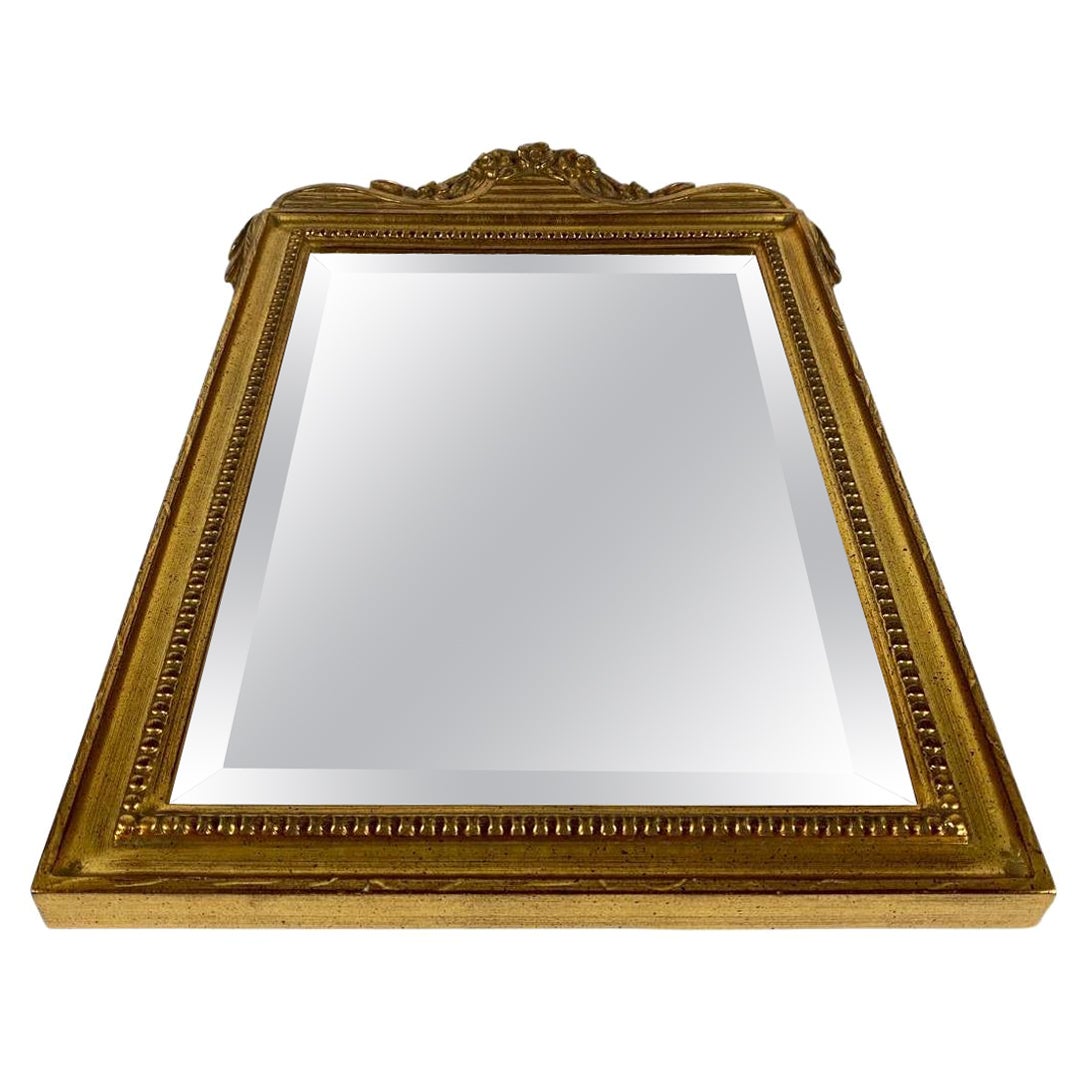 Vintage Wooden Mirror, Belgium Framed Wall Mirror Rectangular Wall Mirror For Sale