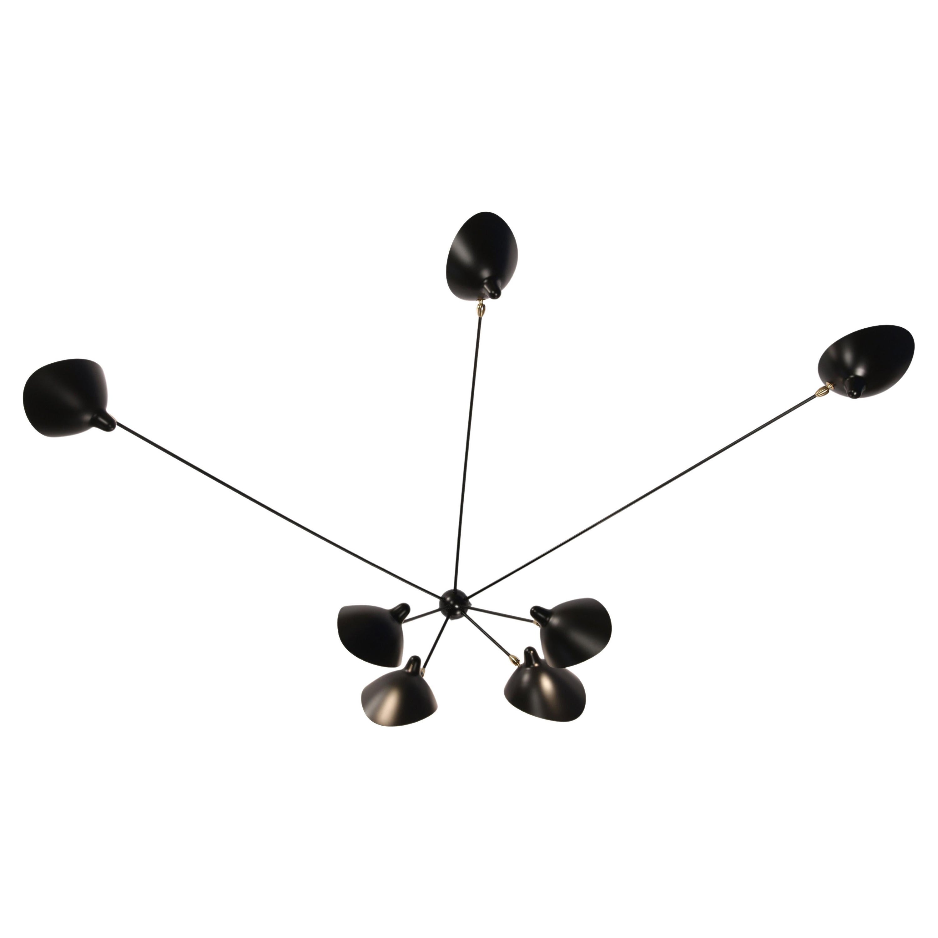 Sconce Spider 7 Still Arms by Serge Mouille For Sale