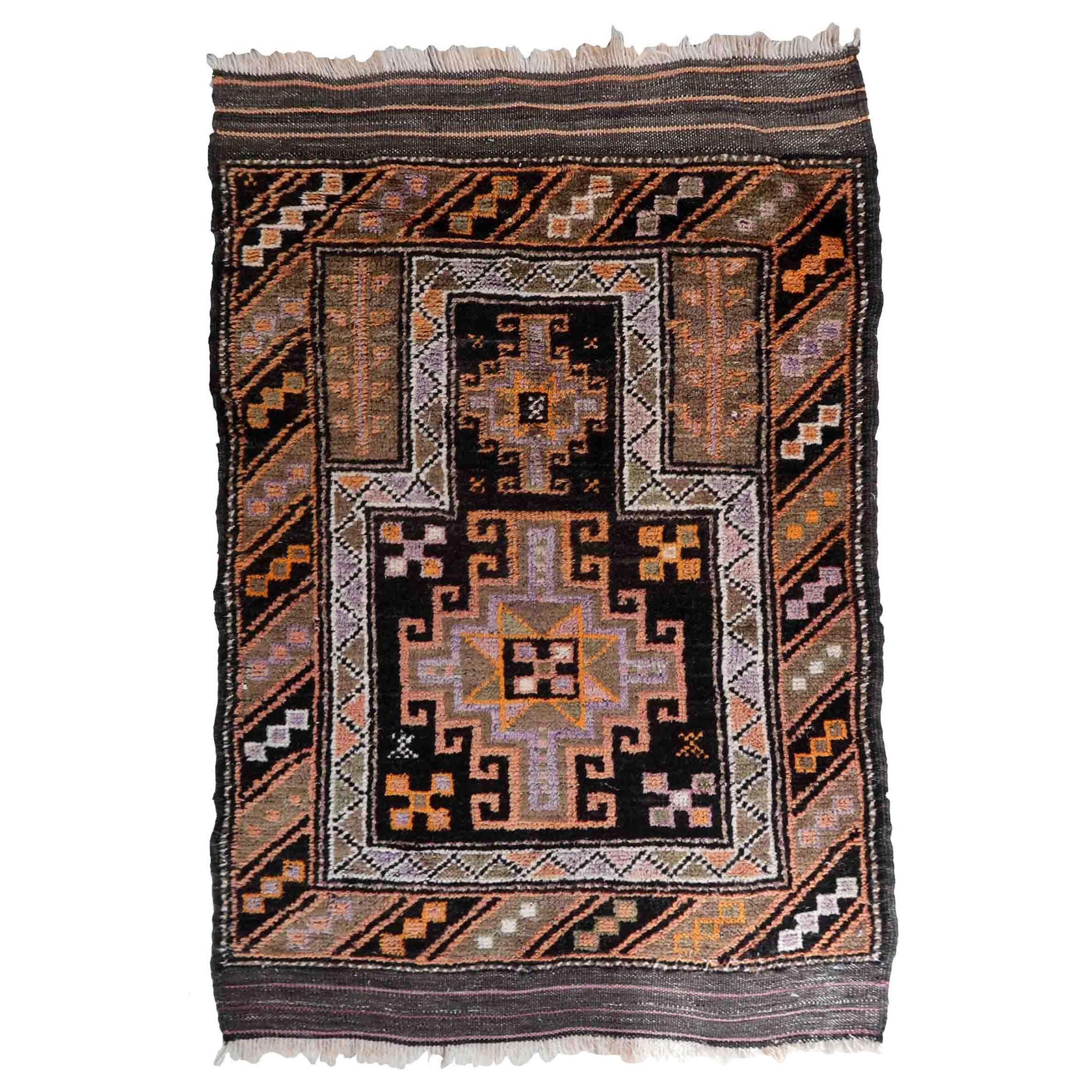 Handgefertigter antiker afghanischer Baluch-Teppich, 1900er Jahre, 1C1045