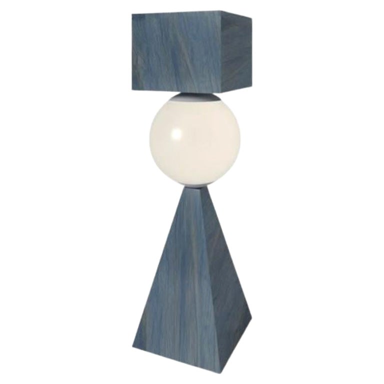 CS Class, Table Lamp, Azul Macaubas with F. Wooden Case by Sissy Daniele For Sale