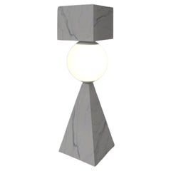 CS Class, Lampe de table, Carrara avec boîtier en bois F. par Sissi Daniele