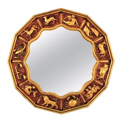 Spanish Zodiac Wall Mirror in Giltwood
