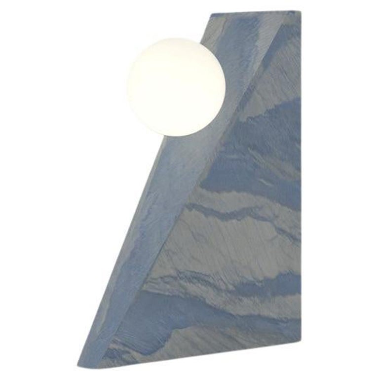 Dieus, L Table Lamp, Azul Macaubas Marble by Sissy Daniele For Sale