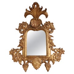Mirror in Carved and Gilded Wood, Spain, 18th Century