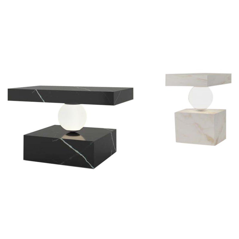 Cs, Coffee Table Marquinia and Side Table Calacatta Gold by Sissy Daniele