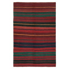 Vintage Karadagh Persian Kilim in Red with Multicolor Stripes by Rug & Kilim