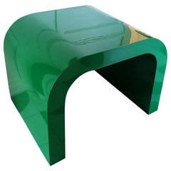 Vintage Postmodern American Emerald Green Lacquered Waterfall Coffee Table 1980s