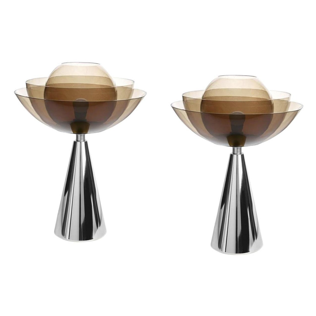 Pair of Lotus Table Lamps by Mason Editions For Sale