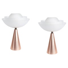 Lotus-Tischlampen von Mason Editions, Paar