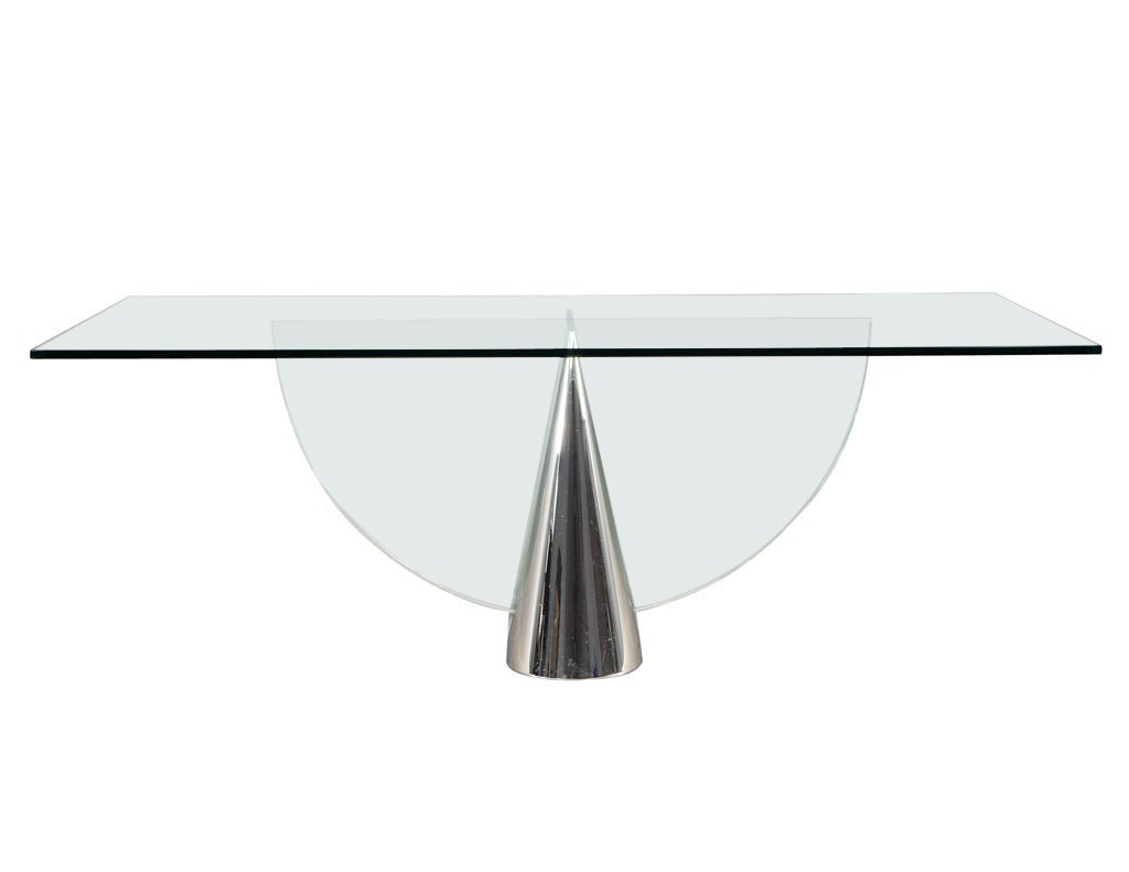 Table en verre moderne Pinnacle de J. Wade Beam