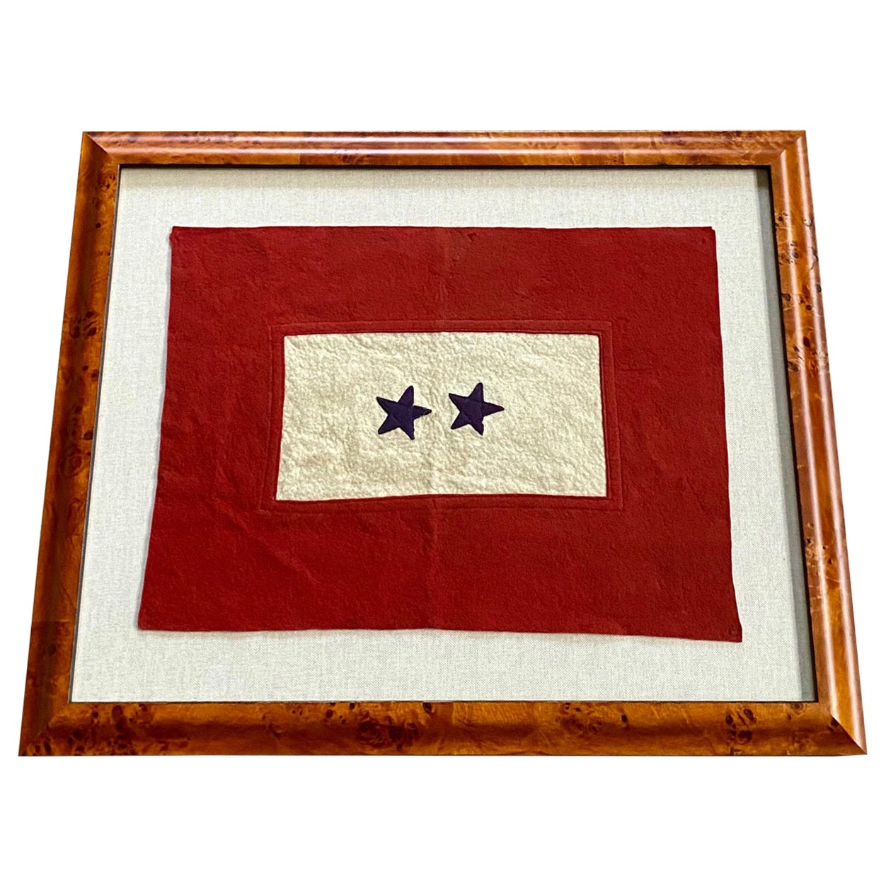 Antique Historic American Double Blue Star Flag, circa 1917