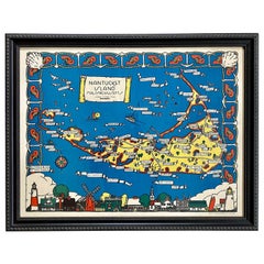Whimsical Decorative Map of Nantucket by Jack Atherton, 1937