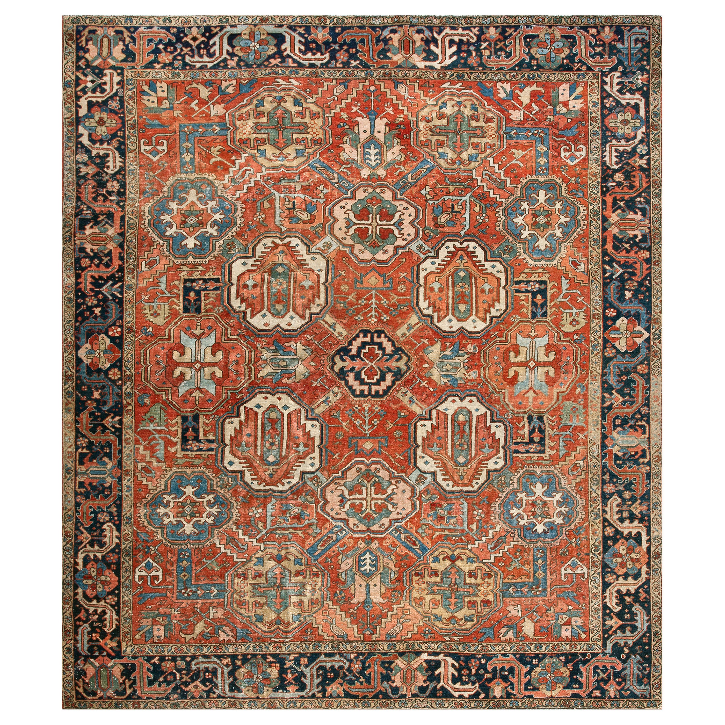 19th Century N.W. Persian Heriz Carpet ( 10'4" x 12'7" - 315 x 385 )