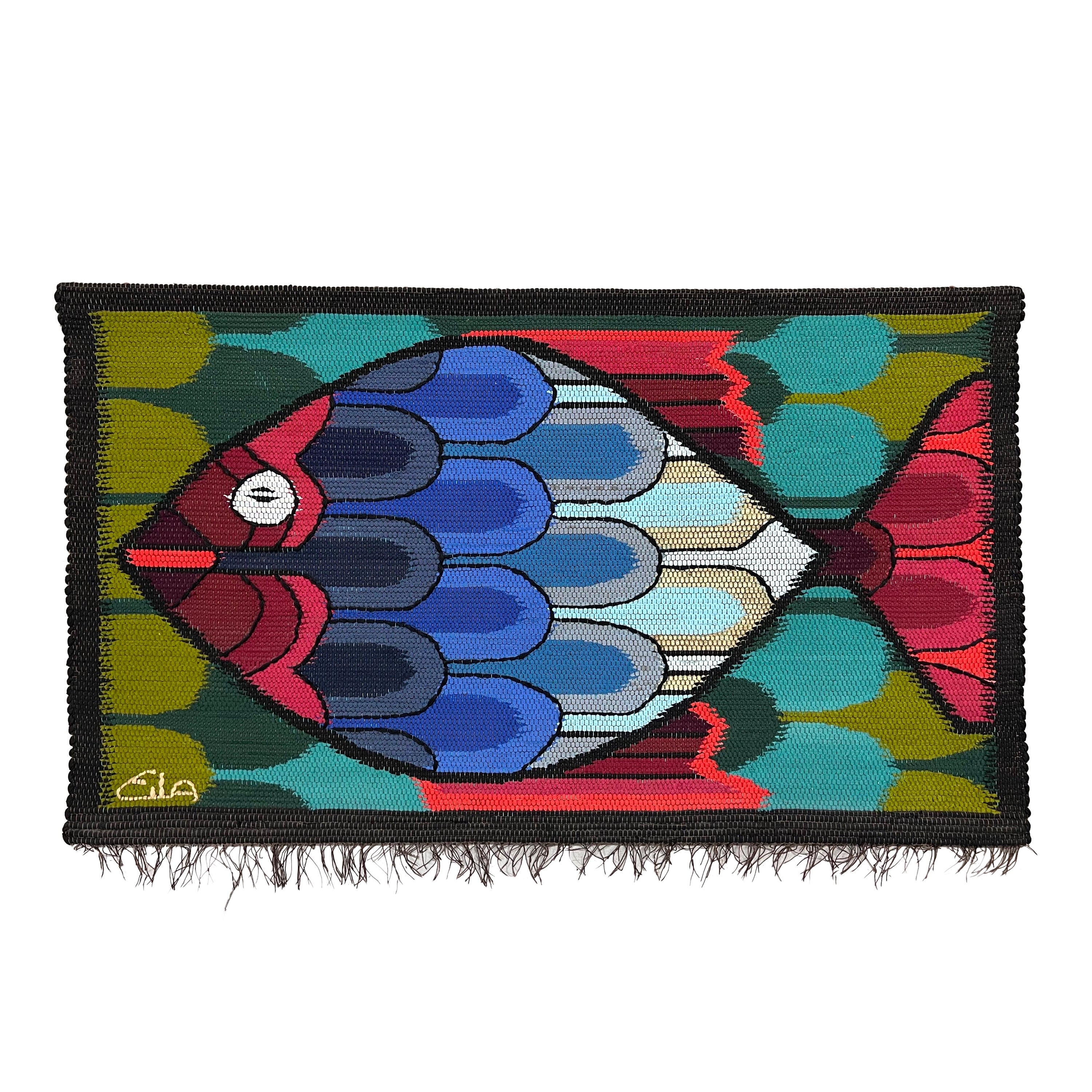 Eila Ampula Brazilian Modern Fish With Coloroful Scales Wall Art Tapestry