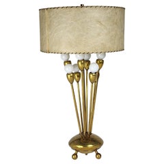 1950s 9 Arm Brass Sputnik Table Lamp , USA 