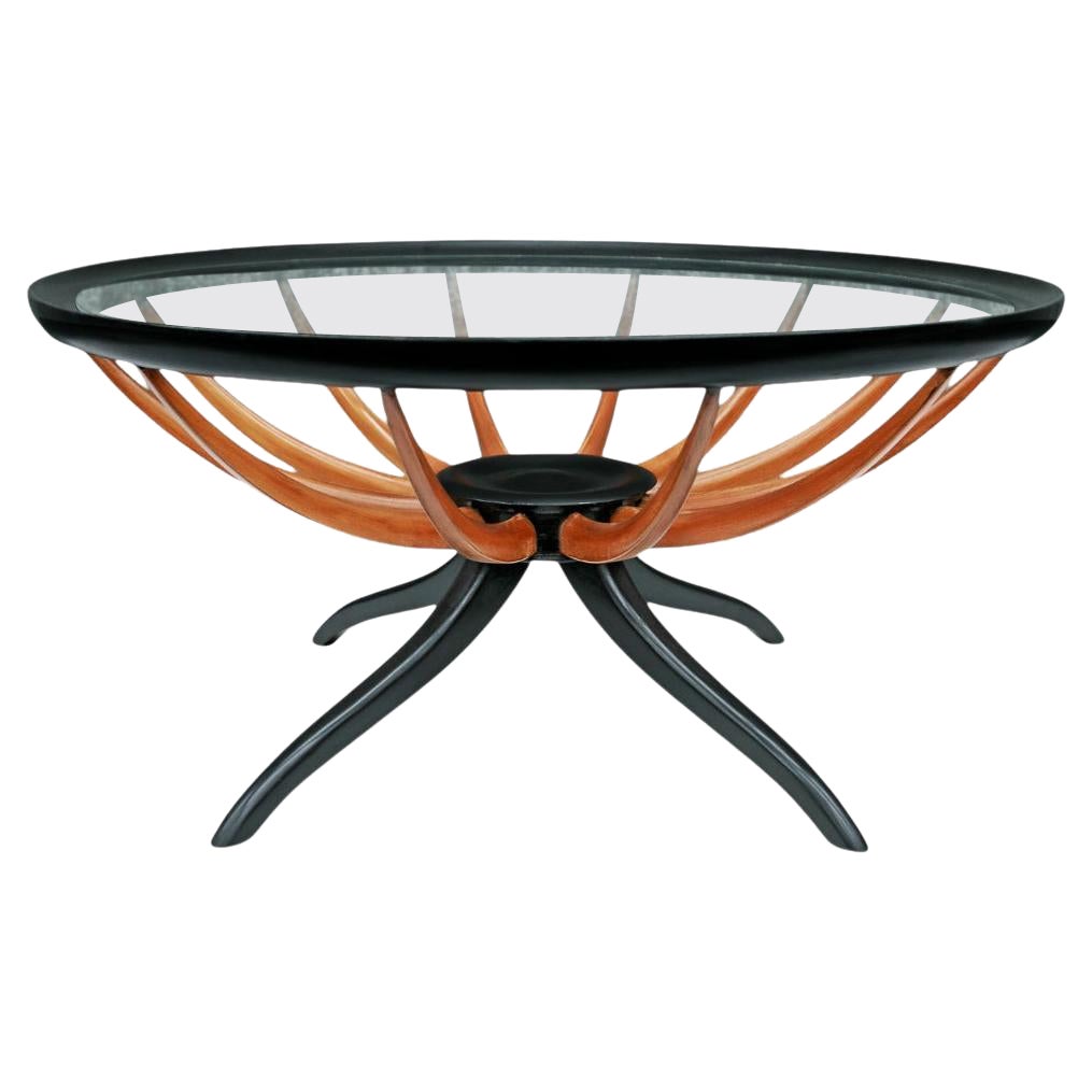 Mesa de centro moderna brasileña en madera dura, Giuseppe Scapinelli, Brasil, años 50