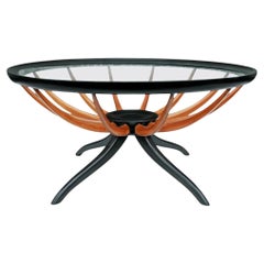 Mesa de centro moderna brasileña en madera dura, Giuseppe Scapinelli, Brasil, años 50
