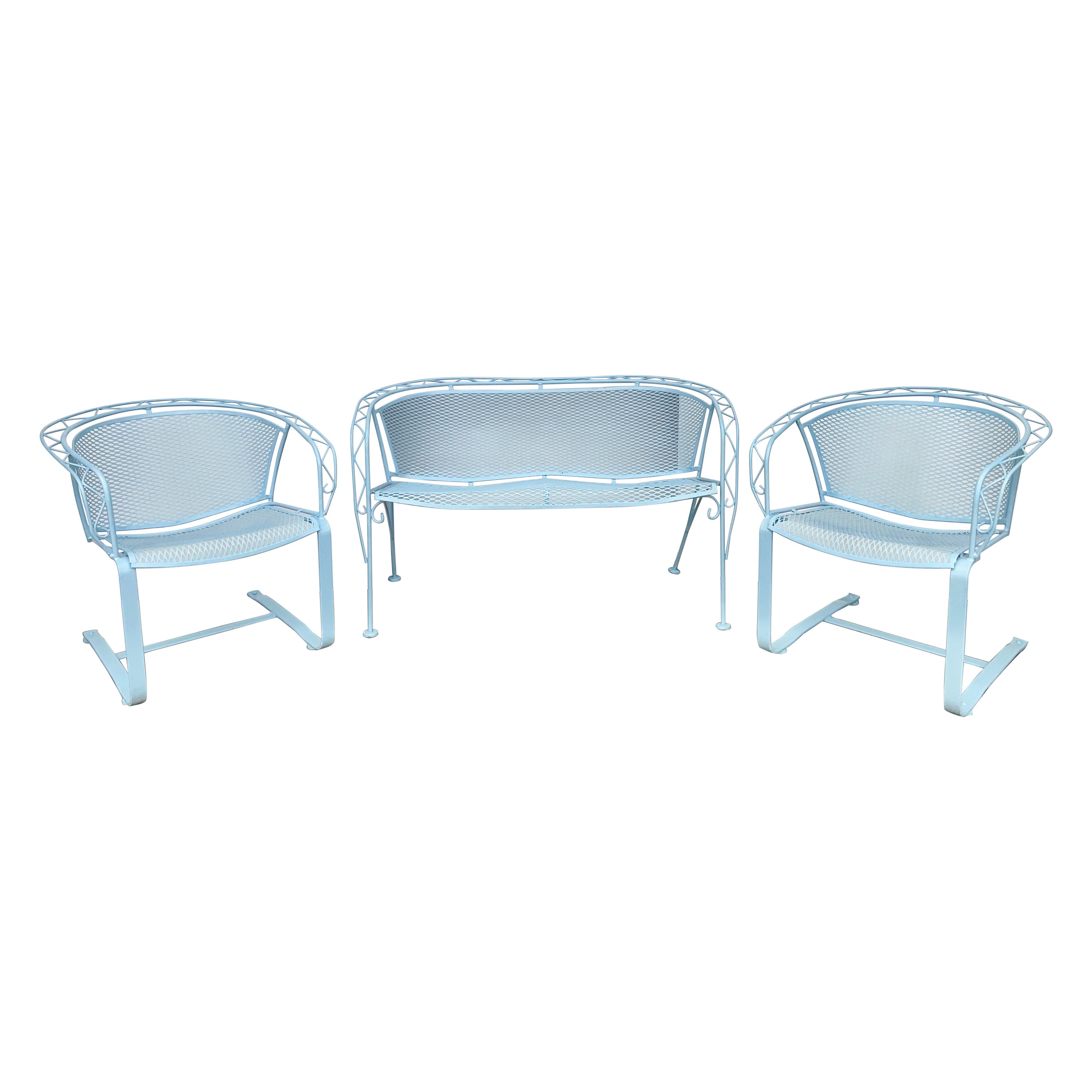Paire de chaises longues et canapé Woodard Mayfield des années 1950 en vente